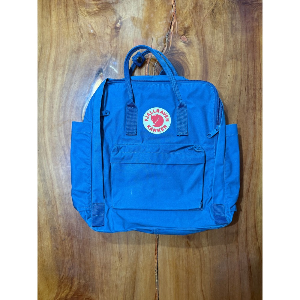 Fjallraven Teal Blue Backpack Travel Pack Pouch Vinyl